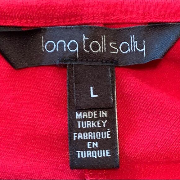 LONG TALL SALLY Longline Sweatshirt Women’s Large Red Scoop Neck Dolman. - Picture 5 of 10